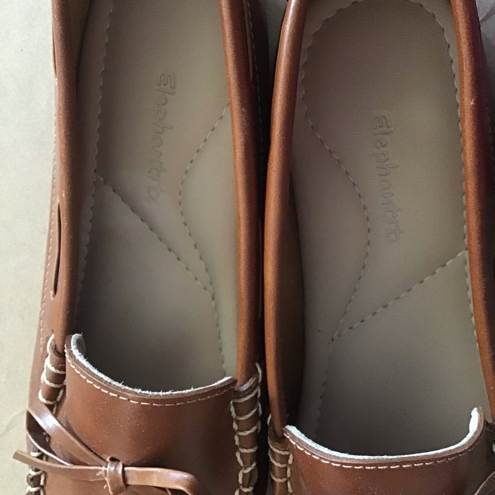 Elephantito Unisex Driver Loafers Natural Brown Size US youth 6 Premium Leather - Picture 5 of 8